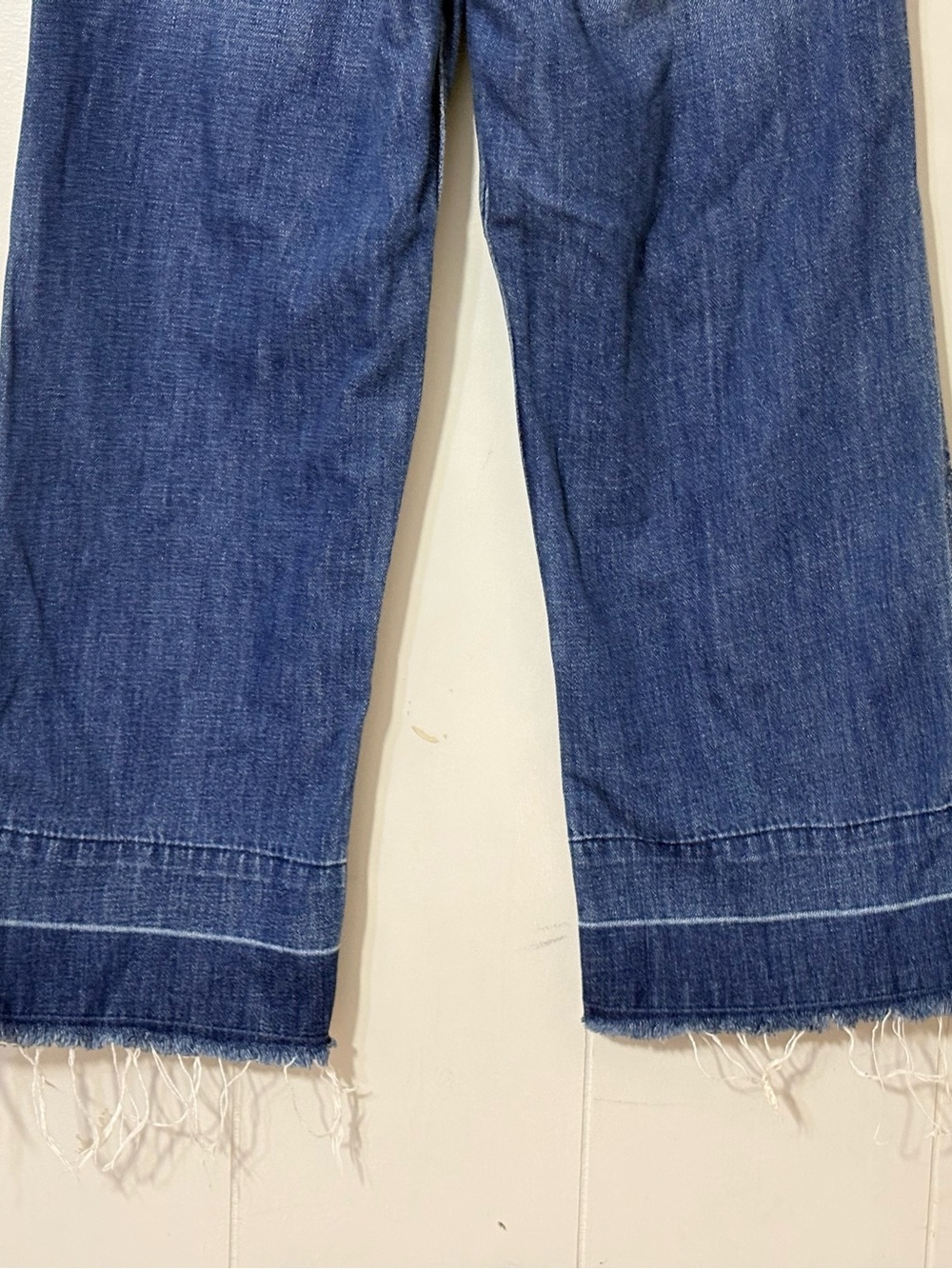 Abercrombie & Fitch Cropped Stovepipe Jeans Size 8R Wide Leg Raw Hem - Picture 8 of 9